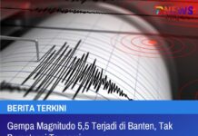 Gempa Magnitudo 5,5 Terjadi di Banten, Tak Berpotensi Tsunami