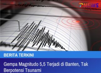 Gempa Magnitudo 5,5 Terjadi di Banten, Tak Berpotensi Tsunami