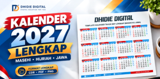 Download Kalender 2027 Lengkap Jawa Hijriah dan Tanggal Merah – CDR, AI, PDF, PNG