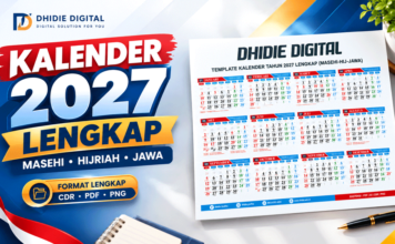 Download Kalender 2027 Lengkap Jawa Hijriah dan Tanggal Merah – CDR, AI, PDF, PNG